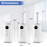 5.5Gal Humidifier with 360¬∞ Nozzles and Wheels for Large Room-White