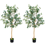5.5 Feet Artificial Eucalyptus Tree with 517 Silver Dollar Leaves