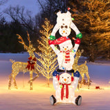 Decoración Navideña de Muñecos de Nieve Apilados Iluminados de 5.6 Pies