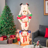 Decoración Navideña de Muñecos de Nieve Apilados Iluminados de 5.6 Pies