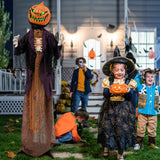 Espantapájaros de calabaza animado de Halloween de 5.6 pies