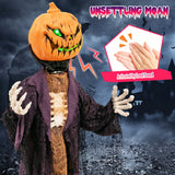 Espantapájaros de calabaza animado de Halloween de 5.6 pies