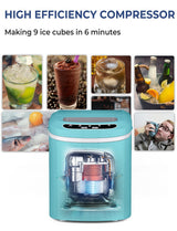 Mini máquina eléctrica portátil y compacta para hacer hielo