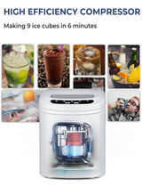 Mini máquina eléctrica portátil y compacta para hacer hielo