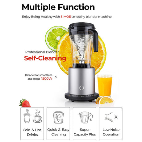 Batidora de vaso de 1500 W con 10 velocidades