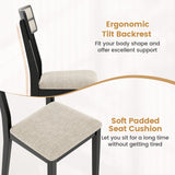 Juego de 4 sillas de comedor modernas con respaldo reclinable para comedor - Negro