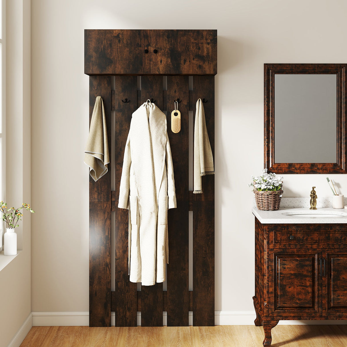 Entryway Wall Coat Rack Wall Mounted Coat Clothes Rack