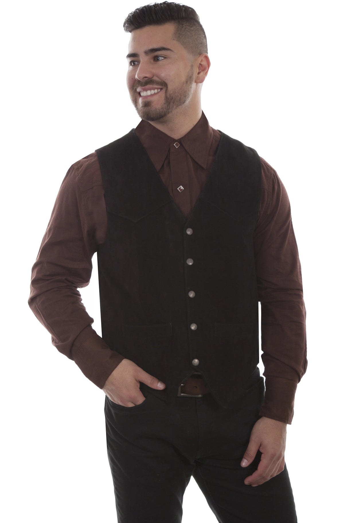 Chaleco Scully Open Range (cuero de gamuza 507) – Para hombre