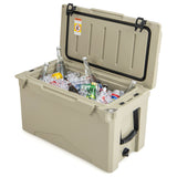 50 QT Rotomolded Cooler Insulated Portable Ice Chest with Integrated Cup Holders