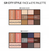 Golden Rose City Style Face & Eye Palette 01 - Warm Nude | 12 Shades