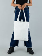 Bolso tote de hombro de cuero blanco