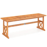 Banco de exterior de madera de acacia de 51 pulgadas con asiento de listones y capacidad de peso de 800 libras