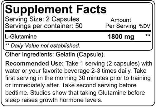 NutraKey Glutamina 900mg, 100 Cápsulas