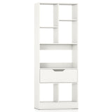 51inch Tall Freestanding Bookcase with Drawer 7-Cube Storage Organizer