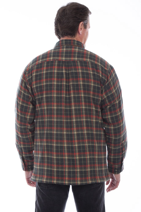 Scully Trail Haven - Camisa-chaqueta de franela western para hombre