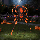 Decoración de araña de Halloween de 52 pulgadas con 16 LED parpadeantes de color blanco cálido