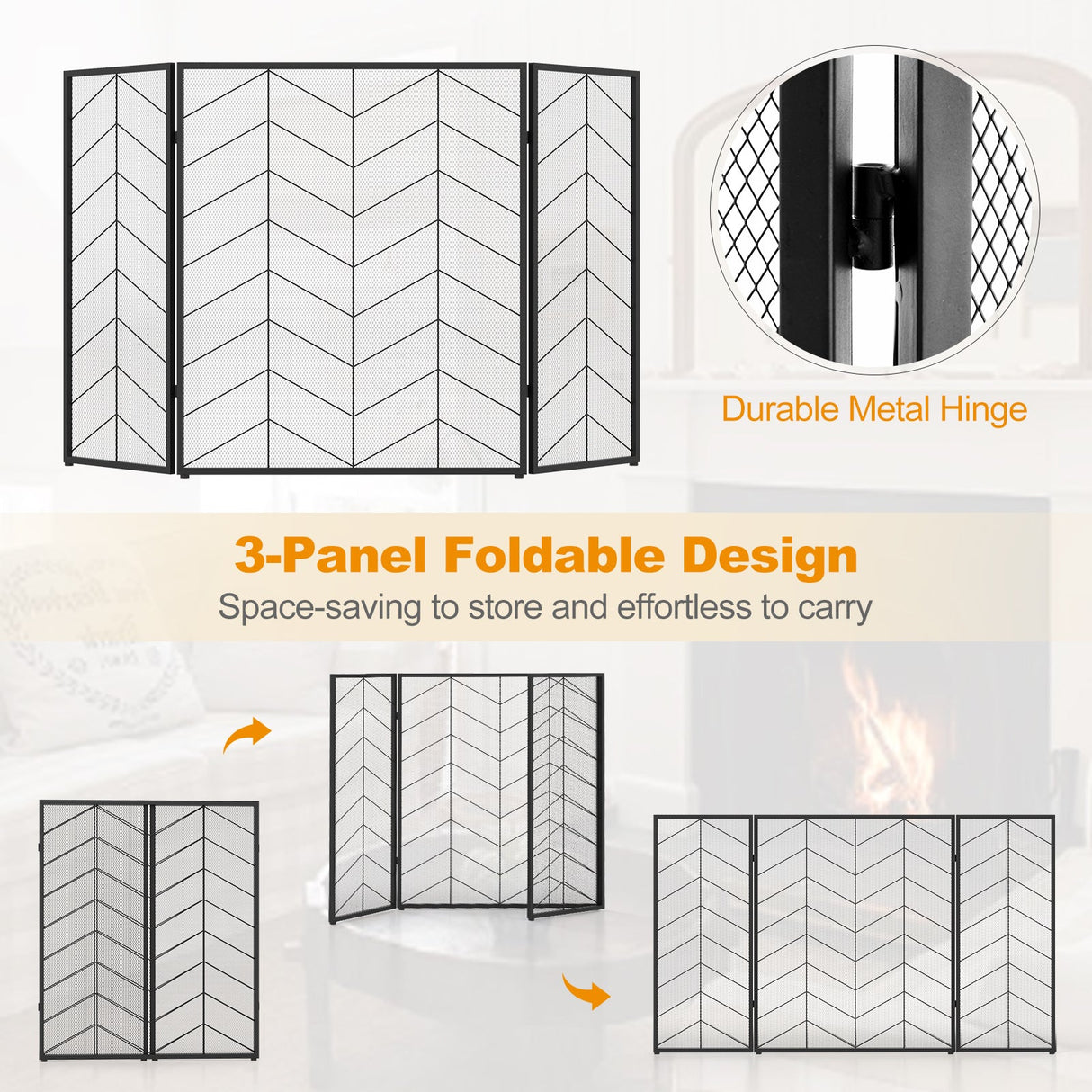 Pantalla para Chimenea de 52 x 31 Pulgadas