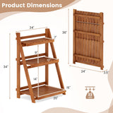 Soporte plegable de madera maciza de 3 niveles para plantas para balcón o patio