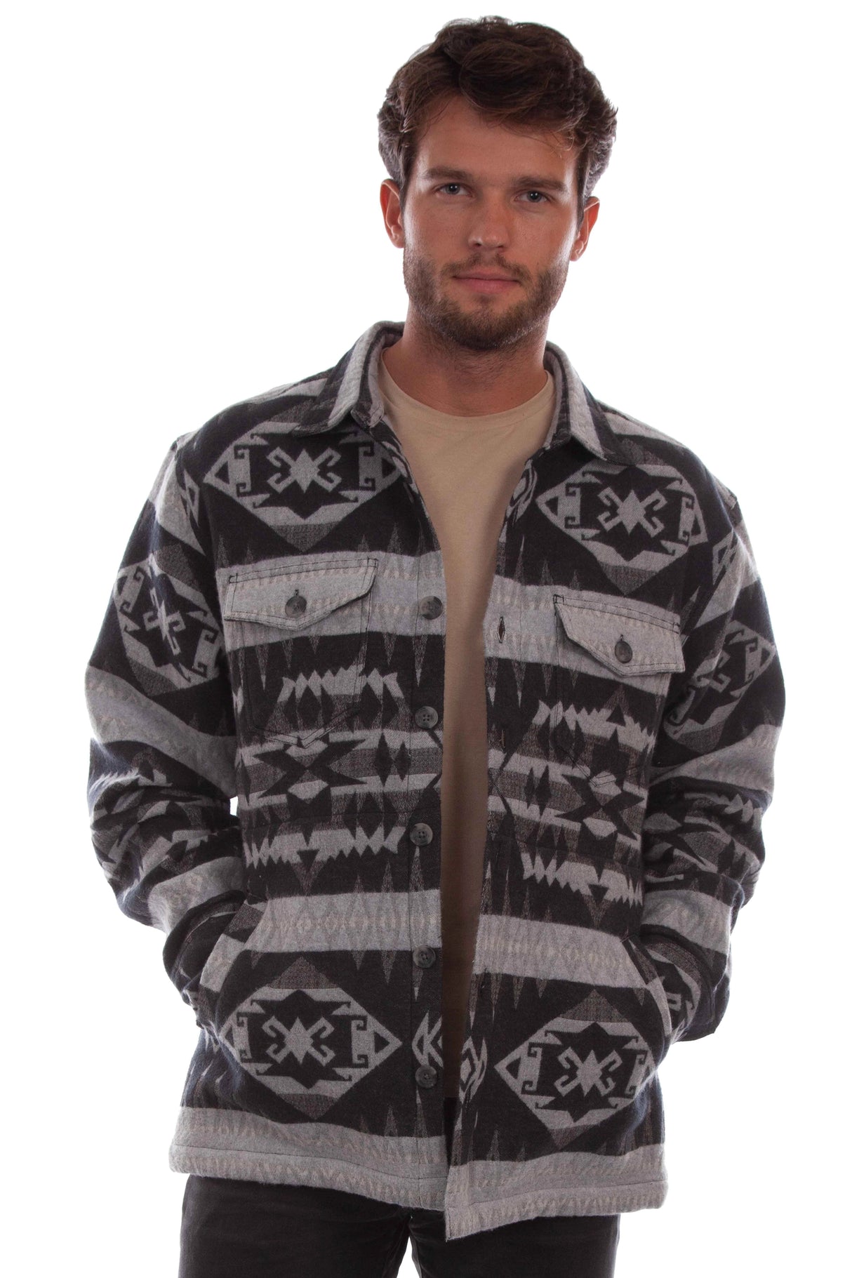 Scully Timberline - Camisa-chaqueta de franela estilo western para hombre