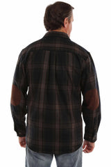 Scully Ironcrest - Camisa de Franela de Lana Occidental para Hombre
