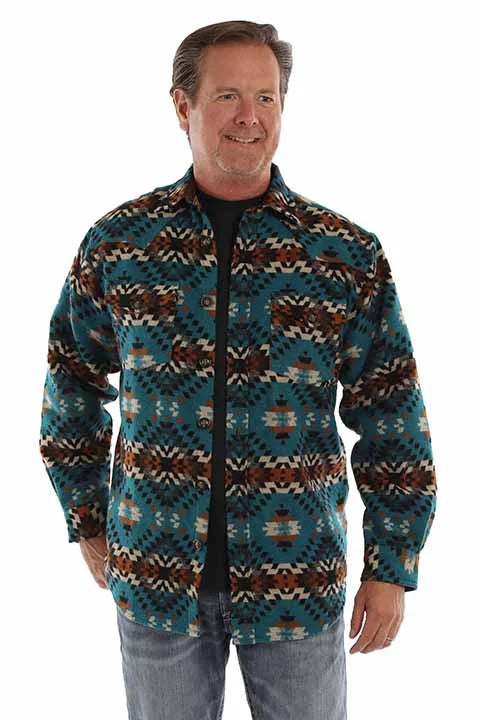Scully Mesa Crest - Chaqueta de franela estilo western para hombre