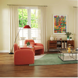Set of 2 Modern Accent Chair and Marble Top Side Table Set