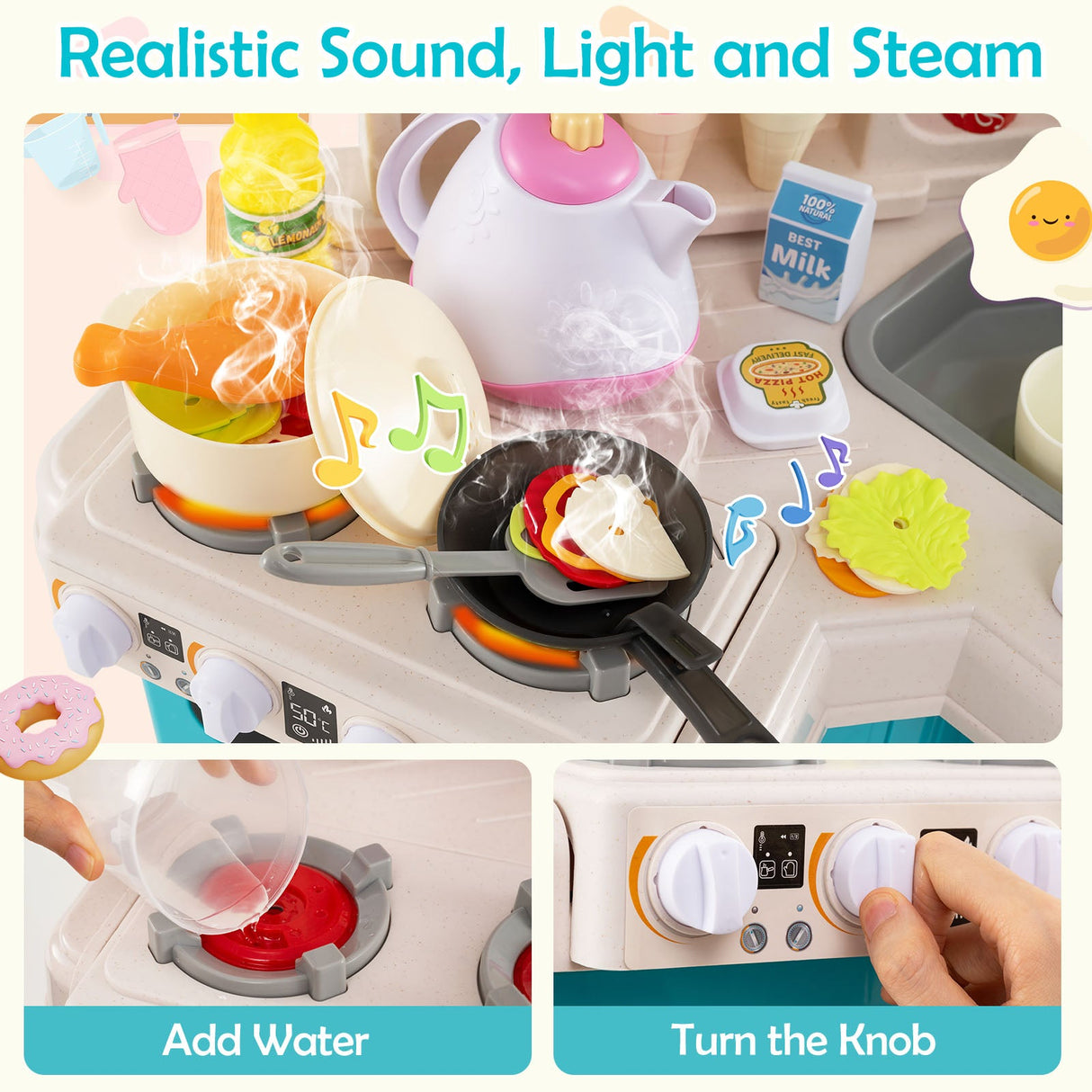 Juego de cocina de juguete para niños