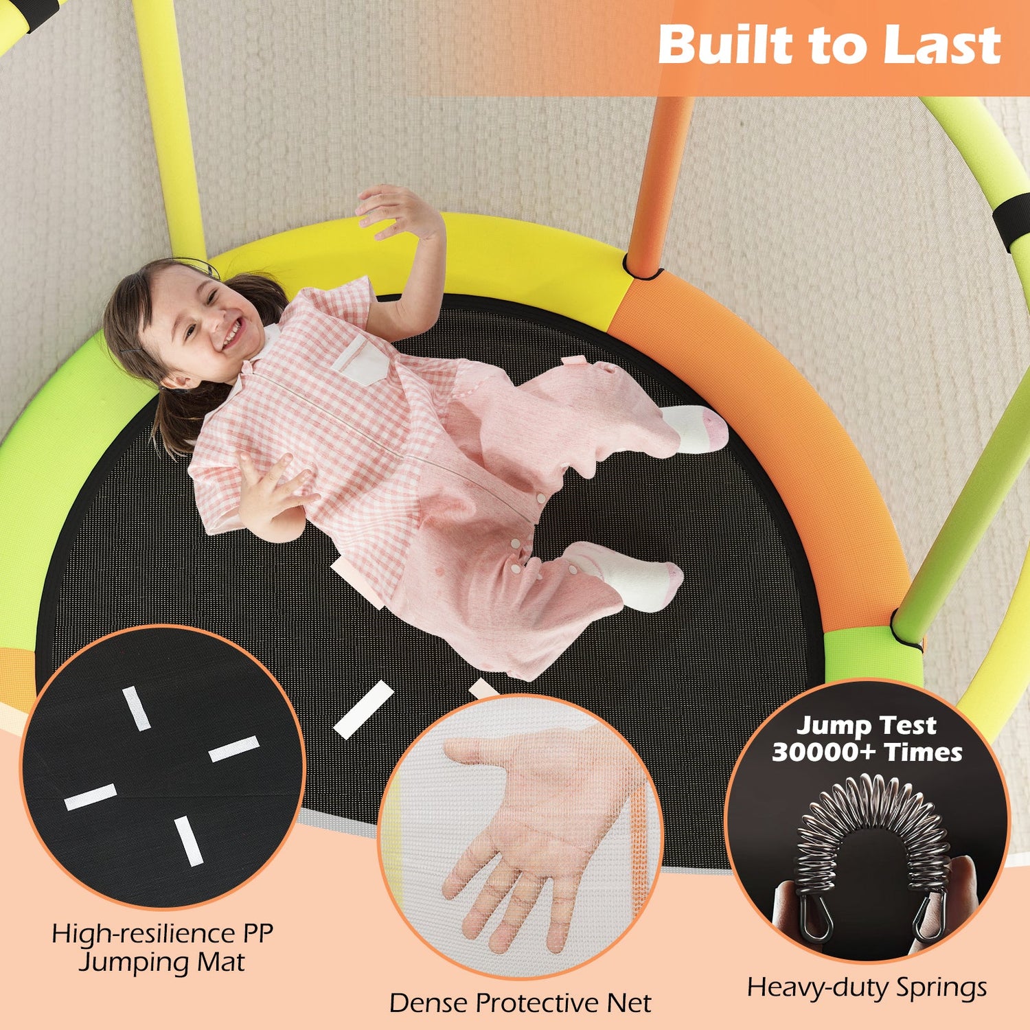 Trampolín infantil de 55" regalo para niños y niñas de 3 a 6 años