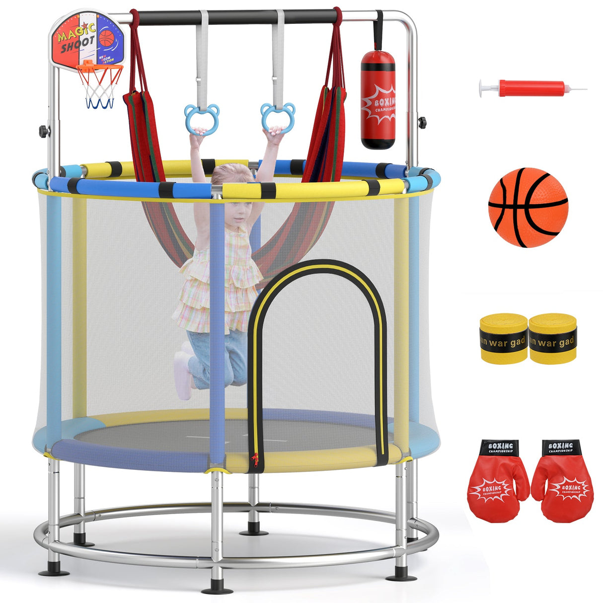 Trampolín infantil de 55" regalo para niños y niñas de 3 a 6 años