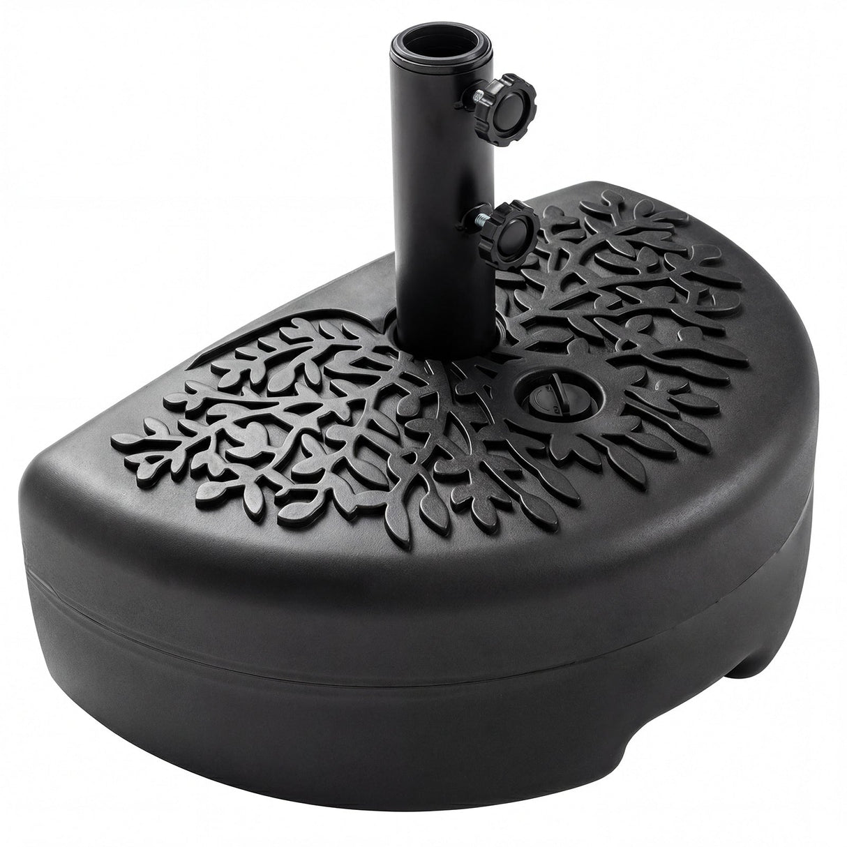 55 LBS Half Round Patio Umbrella Base for Deck Lawn Poolside-Black