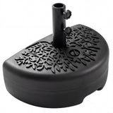 55 LBS Half Round Patio Umbrella Base for Deck Lawn Poolside-Black