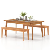 55 Inches Outdoor Teak Wood Bench with 880 LBS Weight Capacity