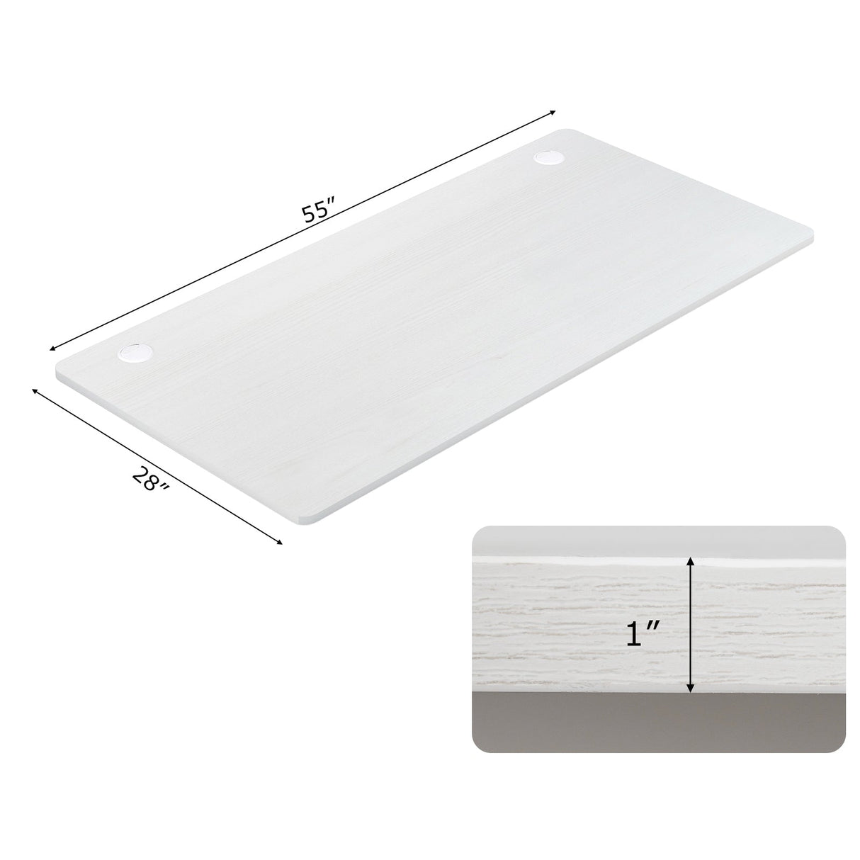 Tablero universal de 58 pulgadas x 28 pulgadas para estructura de escritorio estándar y de pie
