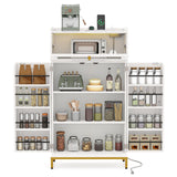 Armario de cocina, despensa, mueble de almacenamiento de alimentos independiente, blanco