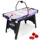 Mesa de Air Hockey de 56 pulgadas con marcador digital LED y potente motor de 12 V - Blanca