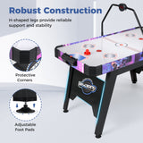 Mesa de Air Hockey de 56 pulgadas con marcador digital LED y potente motor de 12 V - Blanca