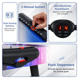 Mesa de Air Hockey de 56 pulgadas con marcador digital LED y potente motor de 12 V - Blanca