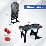 Mesa de Air Hockey de 56 pulgadas con potente motor de 12 V y marcador digital LED - Negro