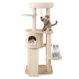 Árbol para gatos de 56 pulgadas de alto con 2 postes rascadores de sisal y escalera-NA