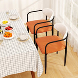 Sillas de comedor modernas (juego de 2) con asiento acolchado y respaldo curvo