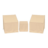 Fundas Impermeables para Muebles de Patio, Fundas para Conjunto de Conversación Exterior de 3 Piezas para Bistró - Beige