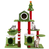 Torre de árbol para gatos de 58 pulgadas de alto, multinivel, para escalar y saltar, con condominios