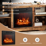Soporte de TV de 58 pulgadas para televisores de pantalla plana de hasta 65 pulgadas con chimenea eléctrica de 18 pulgadas