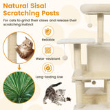 Torre para Gatos de 58 pulgadas, Multinivel, con Felpa Suave y Percha Superior Acolchada