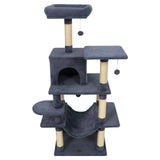 Torre para Gatos de 58 pulgadas, Multinivel, con Felpa Suave y Percha Superior Acolchada