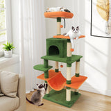 Torre para Gatos de 58 pulgadas, Multinivel, con Felpa Suave y Percha Superior Acolchada