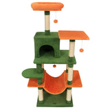 Torre para Gatos de 58 pulgadas, Multinivel, con Felpa Suave y Percha Superior Acolchada