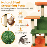 Torre para Gatos de 58 pulgadas, Multinivel, con Felpa Suave y Percha Superior Acolchada