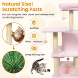 Torre para Gatos de 58 pulgadas, Multinivel, con Felpa Suave y Percha Superior Acolchada