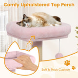 Torre para Gatos de 58 pulgadas, Multinivel, con Felpa Suave y Percha Superior Acolchada
